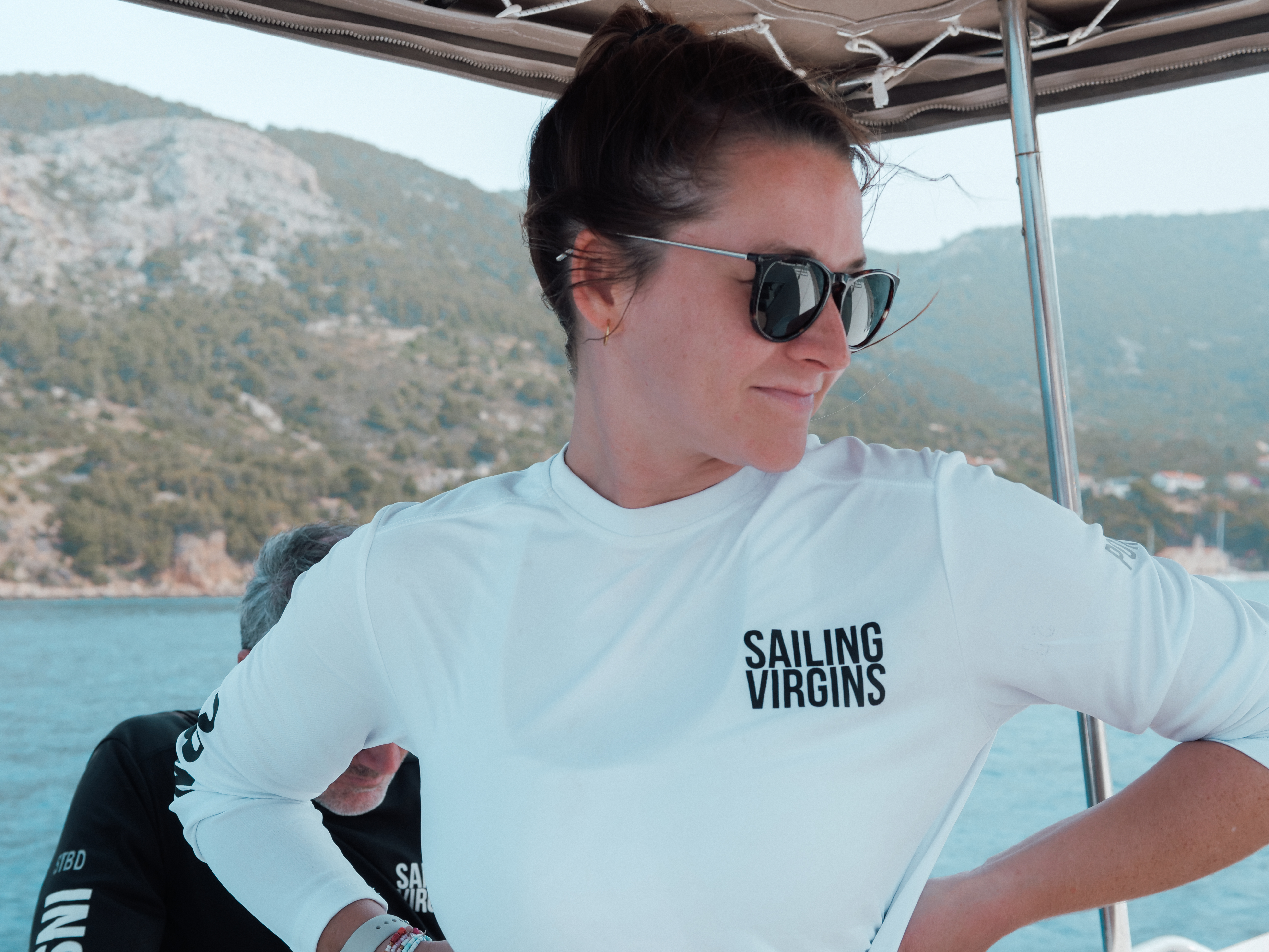 Female sailor on adventure learn to sail vacation